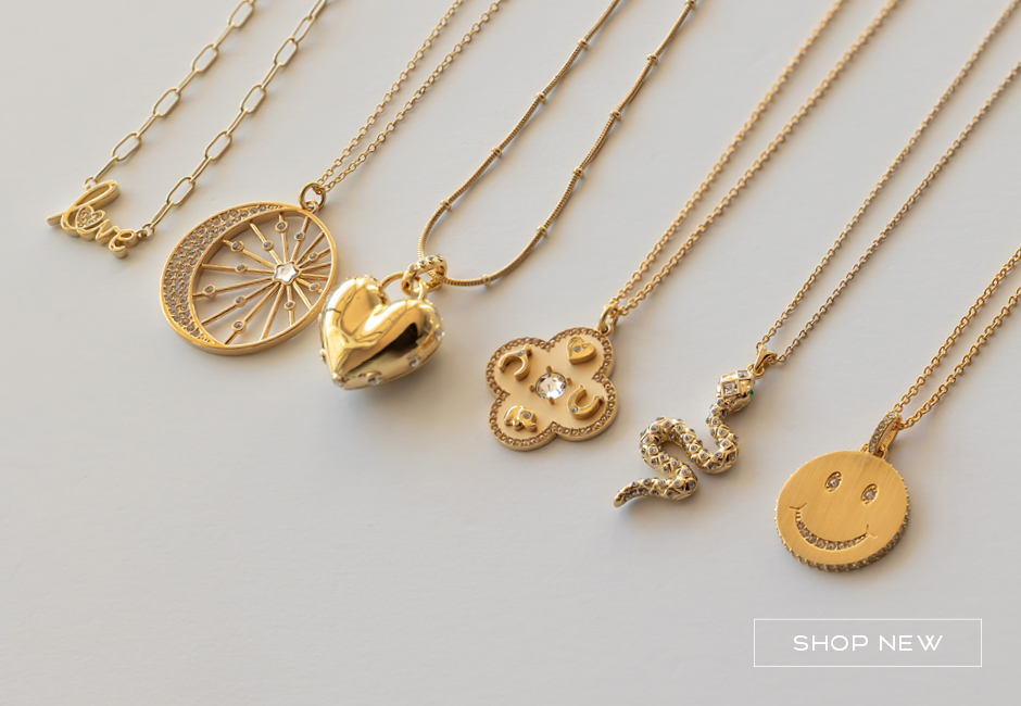 Meaningful golden and crystal symbol necklaces 
